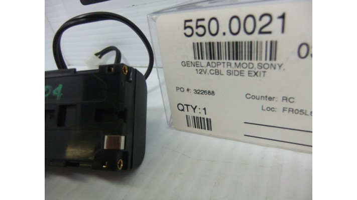 Honeywell 550.0021 12 VDc to 7.2 VDC adaptor for Sony  camcorder .